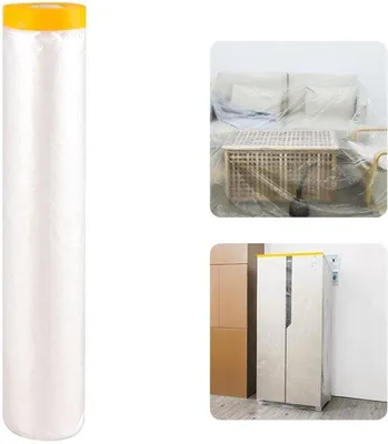 Image de Film de protection transparent, 20 m x 270 cm, autocollant et résistant à l'eau, pour voiture, meubles et sols