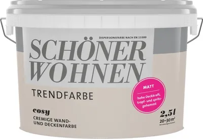 Produktbild von Schöner Wohnen 2,5L Trendfarbe Wand Decken Farbe matt Cosy