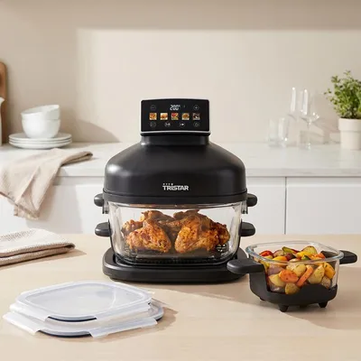 Produktbild von Tristar Crispy Glass Heißluftfritteuse – 4,2 l und 2,2 l