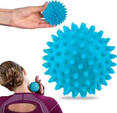 Zdjęcie produktu dla Piłka do masażu i ćwiczeń 7,5 cm NS-957 niebieska