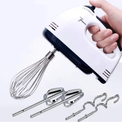 Handmixer, 7 Stufen, 5 Aufsätze, Edelstahl, 220 V, tragbar