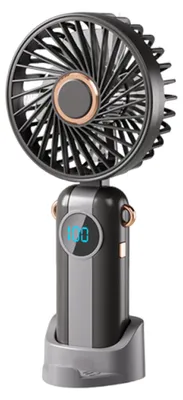 Produktbild von Wiederaufladbarer Handventilator, tragbarer Mini-Handventilator mit 5 Geschwindigkeitsstufen und 5000 mAh Akku, elektrischer USB-Handventilator, leistungsstarker, faltbarer Ventilator für unterwegs, Büro, Reisen, Camping, Schule und Zuhause