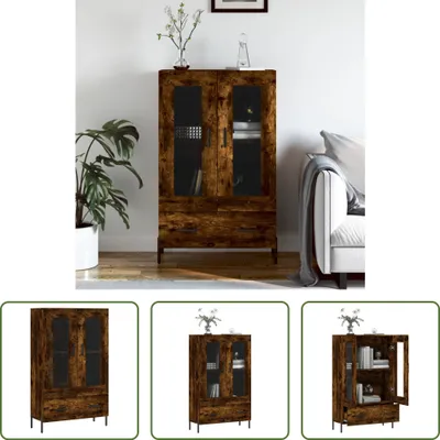 Produktbild von The Living Store Highboard Räuchereiche 69,5x31x115 cm Holzwerkstoff
