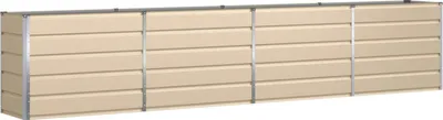 Produktbild von vidaXL Pflanzkübel Elfenbein 385 x 50 x 75 cm Verzinkter Stahl