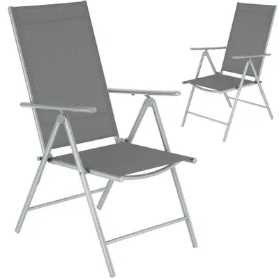 Produktbild von tectake® Klappbare Gartenstühle mit verstellbarer Lehne, Netzgewebe