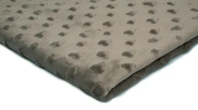 Zdjęcie produktu dla Minky Fleece, dzianina z wzorem serca, kolor cappuccino, 50 x 155 cm
