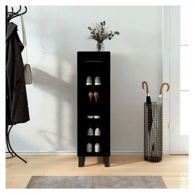 Produktbild von Schränke & Aufbewahrungsschuhschrank schwarz 30x35x105 cm Holzwerkstoff