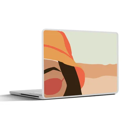 Produktbild von MuchoWow® Laptop Aufkleber Sticker Cover Frau - Sonnenbrille - Strand - Pastell 30x22 cm - Laptop-Sticker