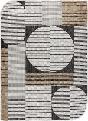 Image de Tapis en sisal ORGANIC 2769 Géométrique écru / noir – naturel, forme irrégulière moderne beige 160x220 cm