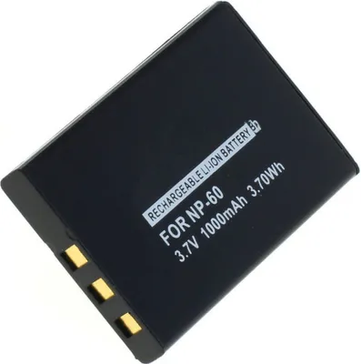 Produktbild von Akku für Easypix NP-60 Li-Ion 3,7 Volt 1000 mAh schwarz.