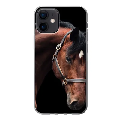 Produktbild von MuchoWow® Handyhülle Schutzhülle Hülle für iPhone 12 Pferd - Leicht - Halfter Silikon Softcase Handy Hülle - Schutzhülle