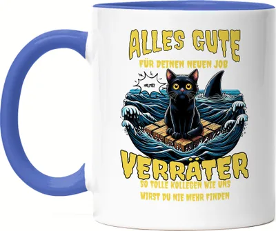 Produktbild von Alles Gute Verräter Tasse blau Abschiedsgeschenk Kollegen Jobwechsel Lustig Humor
