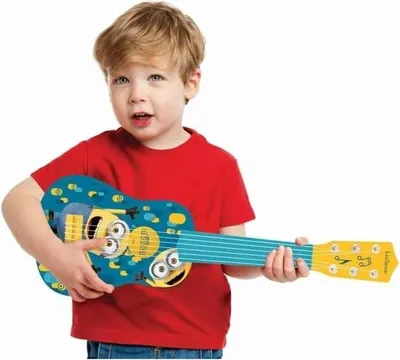 Produktbild von Kindergitarre Les Minions, 53cm, 6 Saiten, Inklusive Lernanleitung, Ab 3 Jahren