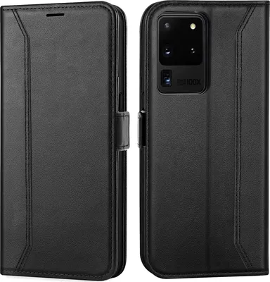 Produktbild von Handyhülle für Samsung Galaxy S20 Ultra Hülle Flip Case klappbare Tasche Schutzhülle, Schwarz