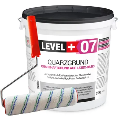 Produktbild von Haftgrund 25Kg Quarzgrund Weiß Frostbeständig +Streichroller 25cm Mikrofaser L+07
