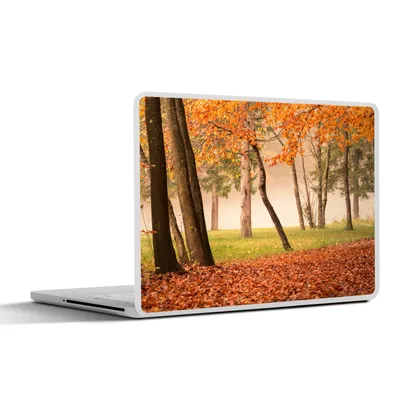 Produktbild von MuchoWow® Laptop Aufkleber Sticker Cover Blätter - Herbst - Wald 32.5x23.5 cm - Sticker für Laptop - Selbstklebend