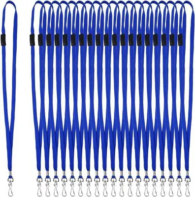 Produktbild von Famanu Schlüsselbänder 50 Stück mit J-Haken - Sicherheitsblau