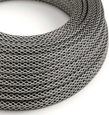 Image de Creative-Cables Câble électrique gainé de tissu, 3 x 0,75 mm², noir avec cuivre étamé RR01, 1 m, rond