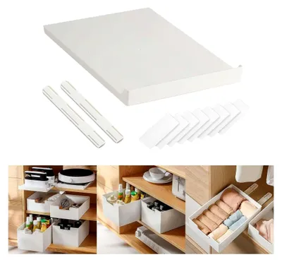 Produktbild von Ausziehbarer Schrank Organizer, Schubladen Aufbewahrungsregale, Aufbewahrungsbehälter, Küchenschrank, Ausziehbare Schubladen für, 31,5 cm x 21,5 cm x 2,5 cm
