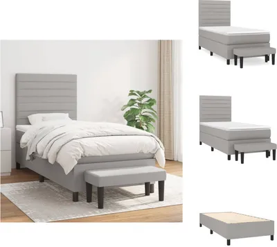 Produktbild von vidaXL Boxspringbett mit Matratze Hellgrau 80x200 cm Stoff -  Betten & Bettgestelle
