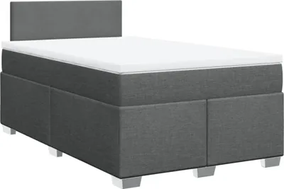 Obrázek produktu pro vidaXL Skříňová postel s matrací tmavě šedá 120x190 cm látka