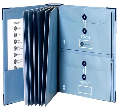 Productafbeelding van Documentenmap A4 met 9 vakken, blauw, 33x27x1,5 cm