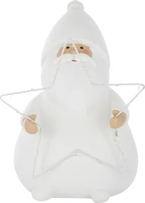 Produktbild von J-Line Weihnachtsmann Led Stern Polyresin Weiß Small