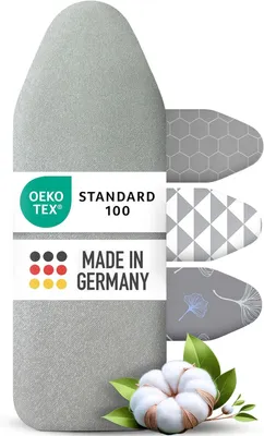 Image de Fabriqué en Allemagne Housse de table à repasser 110 x 30 | Réflecteur de chaleur | Ökotex 100 | pour centrale vapeur | Housse de table à repasser Taille : S | Couleur : ARGENT