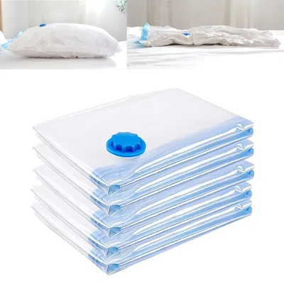 Obrázok produktu pre Vigevee sady vakuových vreciek 5 ks, 80 x 120 cm, vrecia na skladovanie oblečenia a posteľnej bielizne, úsporné vrecia na oblečenie s ventilom, opakovane použiteľné a priehľadné