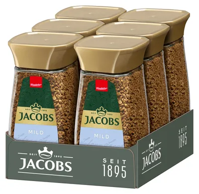 Immagine prodotto di Jacobs Mild, Löslicher Kaffee, Instantkaffee, Löskaffee, Glas, 6 x 200 g