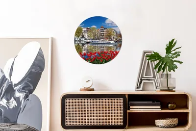 Produktbild von MuchoWow® - Wand Bild - Wohnzimmer - Runde Bilder - Alubilder - Kunst für zu Hause - Aluminium - Wanddekoration