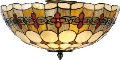Produktbild von Clayre & Eef Deckenlampe Tiffany Ø 40x24 cm Beige Rot Metall Rose