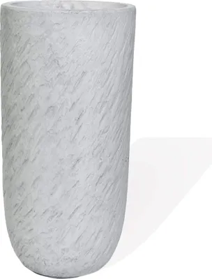 Produktbild von Köhko® Blumenkübel Pflanzkübel aus Fiberglas Pflanzübertopf ø44xH79 cm Elfenbeinfarben Rund Übertopf