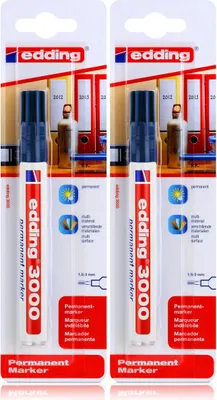 Produktbild von edding 3000 Permanent Marker blau Spitze 1,5-3mm wasserfest (2er Pack)