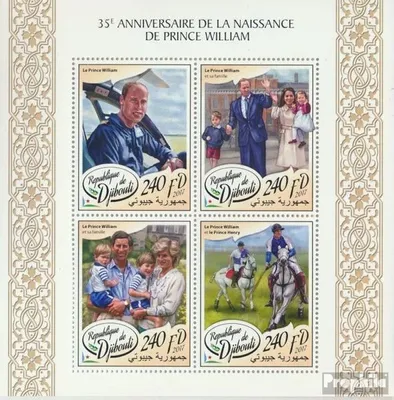 Produktbild von Briefmarken Dschibuti 2017 Mi 1831-1834 Kleinbogen (kompl. Ausg.) postfrisch Prinz William