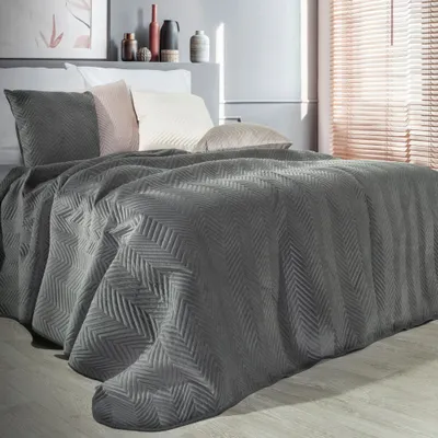 Produktbild von Eurofirany Tagesdecke 200 x 220 cm grau Polyester Deko