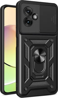 Produktbild von Motorola Moto G55 Hülle - Coverup Armor Ring Ständer Back Cover mit Kamera Schutz - Schwarz