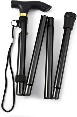 Produktbild von Faltbarer Gehstock, Reise-Gehstock, Aluminiumlegierung, höhenverstellbar, für Senioren und Erwachsene, Wanderstock, 5 Farben