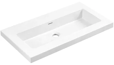 Immagine prodotto di CERANO - Lavabo in marmo colato Ovo - con troppopieno - bianco lucido - 70,5x46,5 cm