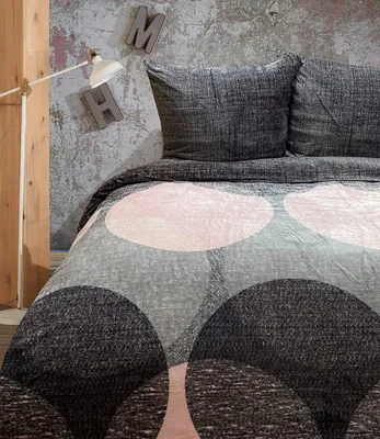 Produktbild von Teddy Plüsch Bettwäsche 200x220 cm Winter Cashmere Touch Flauschig rosa grau kreise 3 teilig