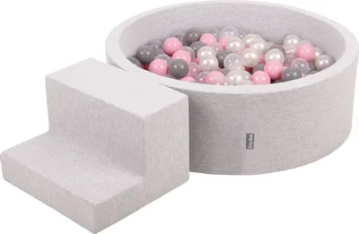 Produktbild von KiddyMoon Spielplatz Aus Schaumstoff Mit 200 Bälle 7cm Hindernisläufen Rund Bällebad Mit Stüfchen Element Für Babys Und Kinder