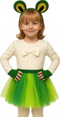 Produktbild von Grünes FROSCH-Kostümset: Frosch, Stirnband, Tutu, Handschuhe