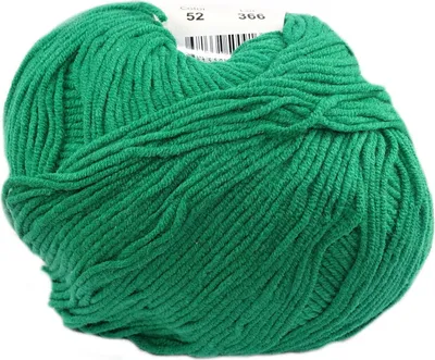 A ball of green yarn.