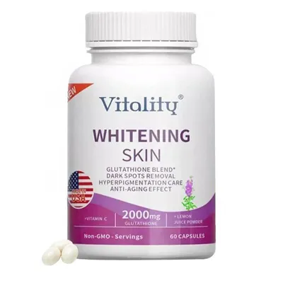 Immagine prodotto di Whitening Skin Glutathione 2000 mg (60 capsule) Integratore alimentare, pelle, detox, anti-aging