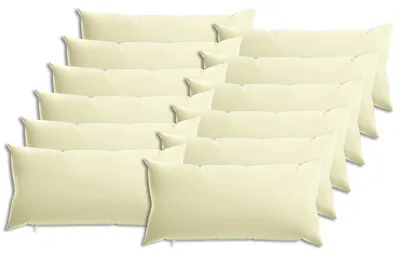 Image de vidaXL, housses de coussin, 12 pièces, HEERLEN, couleur crème, 40 x 80 cm, polyester