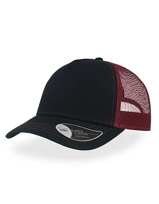 Produktbild von Atlantis RCAN | Rapper Canvas Cap, 5-Panel-Mesh-Cap - Farbe: Navy/Burgundy - Größe: One Size
