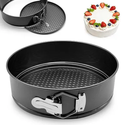 Produktbild von Springform Rund Ø22cm Kuchenform mit Antihaftbeschichtung Kohlenstoffstahl Schwarz