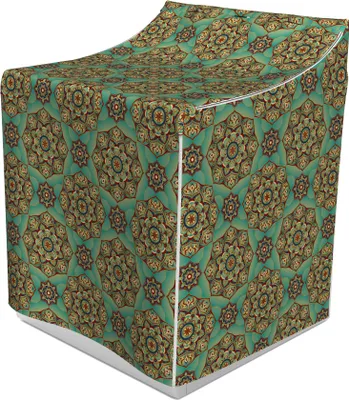 Produktbild von ABAKUHAUS Mandala Waschmaschienen und Trockner Bezug, Oriental-Strudel, Dekorativer Bezug aus Stoff, 70x75x100 cm, Mehrfarbig