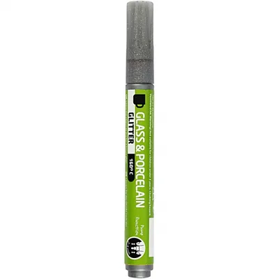 Image de Stylo en verre et porcelaine pailleté semi-opaque - Gris