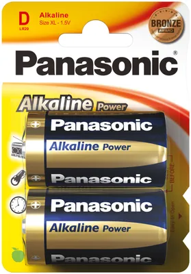 Immagine prodotto di Goobay LR20 2-BL Panasonic Alkaline Power Batteria monouso D Alcalino